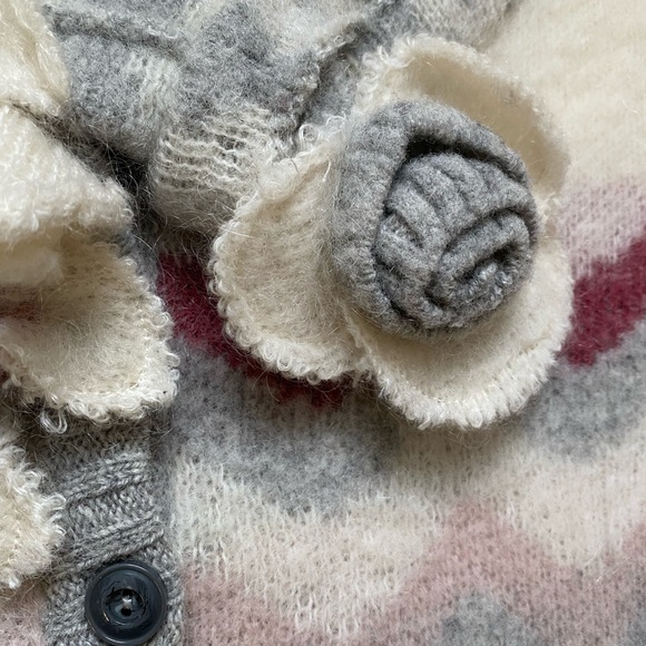 Anthropologie Sleeping on Snow Mohair Floral Double Time Cardigan, Size L - Picture 5 of 10